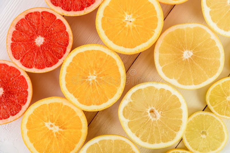 Orange, Grapefruit, Lemon And Lime Citrus Fruit Slices