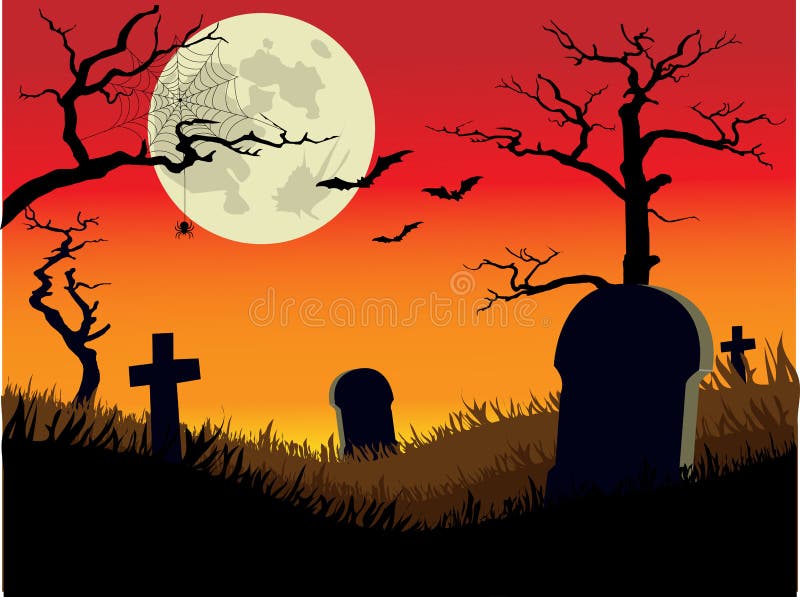 Orange Graveyard stock vector. Illustration of vector - 64269595