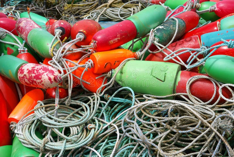 Orange and Green Crab Floats, Stock Image - Image of crab, nautical:  11475431