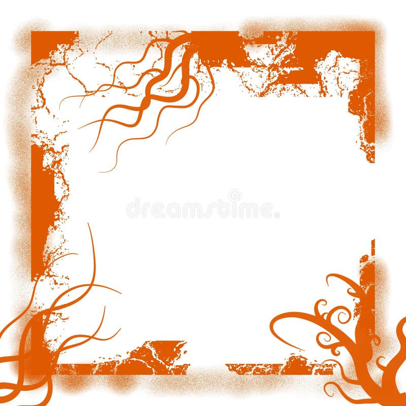 Orange grunge frame vector illustration