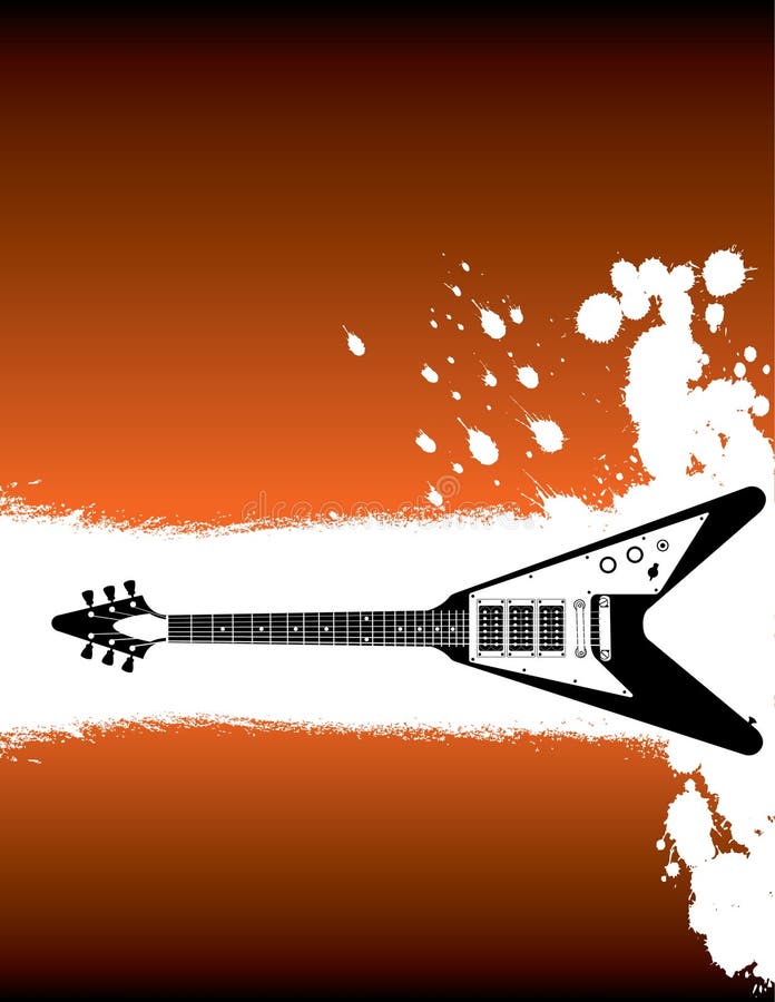 Orange Guitar Background stock vector. Illustration of artistry 6362926