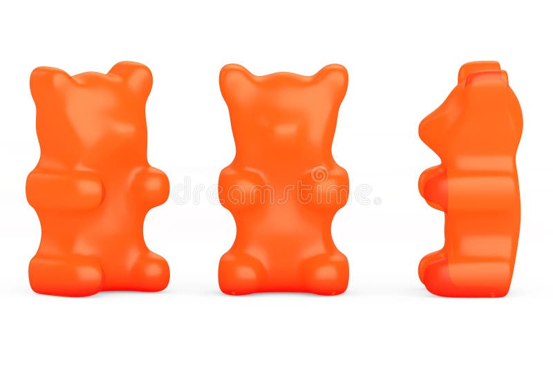 Orange Gummy Candy Bears editorial stock photo. Image of background