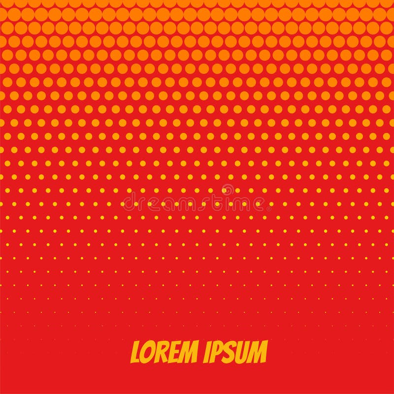 Orange halftone background in comic style stock illustration