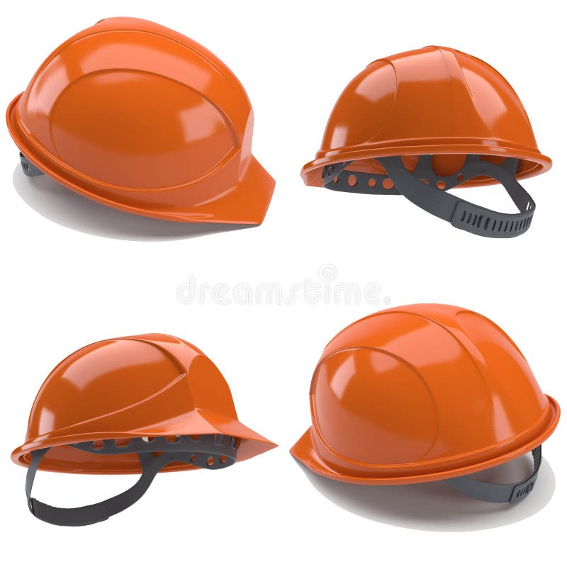 Orange hard hat. 3d. stock illustration. Illustration of labor 80981659