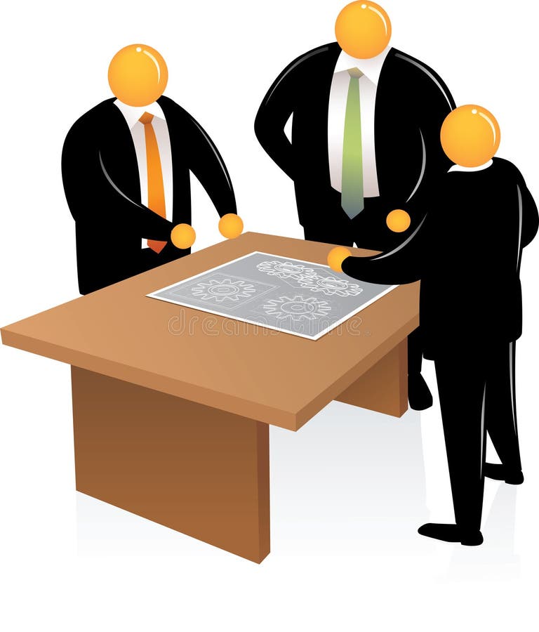 Orange Head Man talking about royalty free illustration