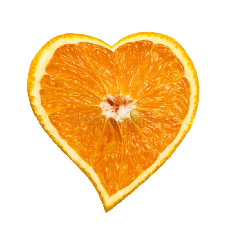 Orange heart stock image. Image of symbol, juice, love - 12359181