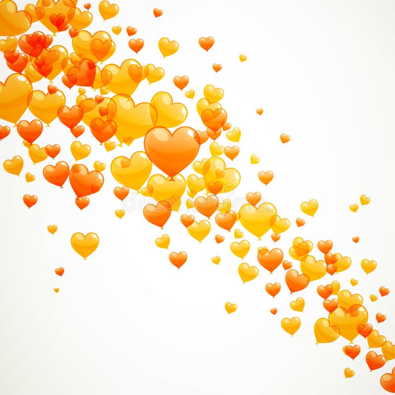 Orange Heart Balloons stock illustration. Illustration of balloon