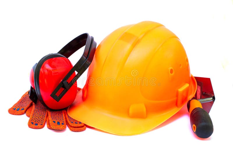 Orange Helmet for the Builder As a Means of Protection at a