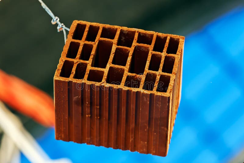 Orange hollow clay block royalty free stock photo