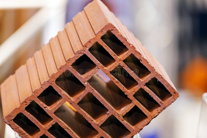 Orange hollow clay block royalty free stock images