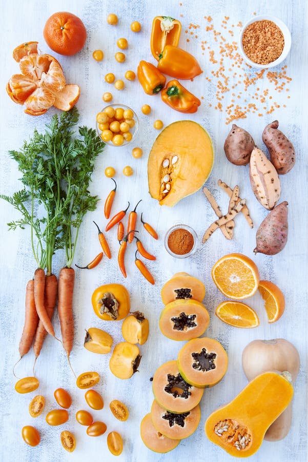 Orange hue toned collection fresh produce