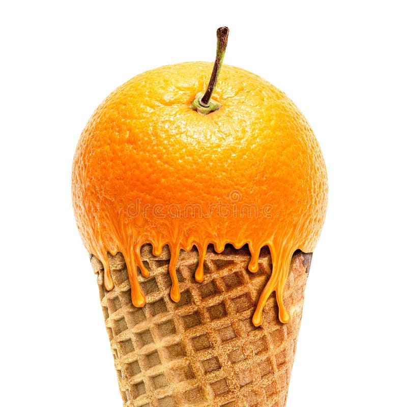 Orange ice cream stock image. Image of isolated, fast 117152589