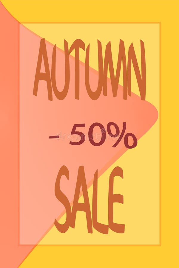 Orange inscription autumn sale minus 50 percent. In a rectangular frame on an abstract yellow orange background vector illustration Orange inscription autumn sale minus 50 percent. In a rectangular frame on an abstract yellow orange background vector illustration