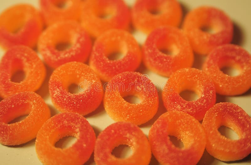 Orange Jelly Candies on Background. Stock Photo Image of snack, sweet