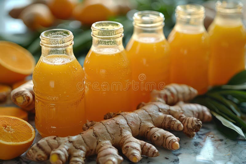 Orange Juice with Ginger and Turmeric, Health Drink. Generative AI Stock Image Image of vegan