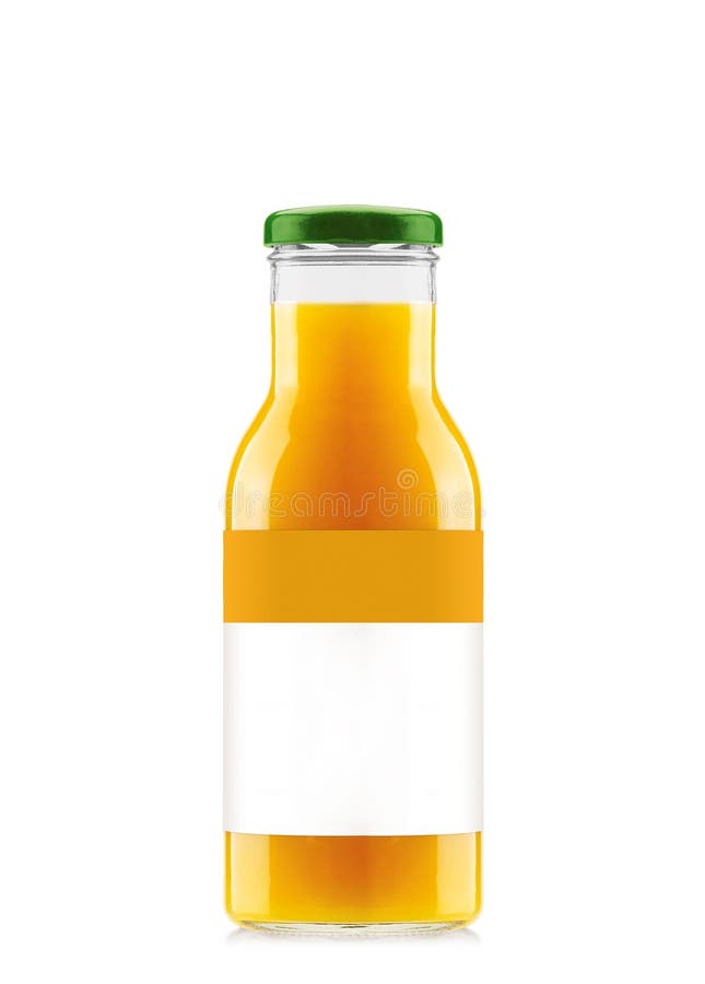 Orange Juice in Glass Bottle Stock Image Image of eating, juicy 60526379