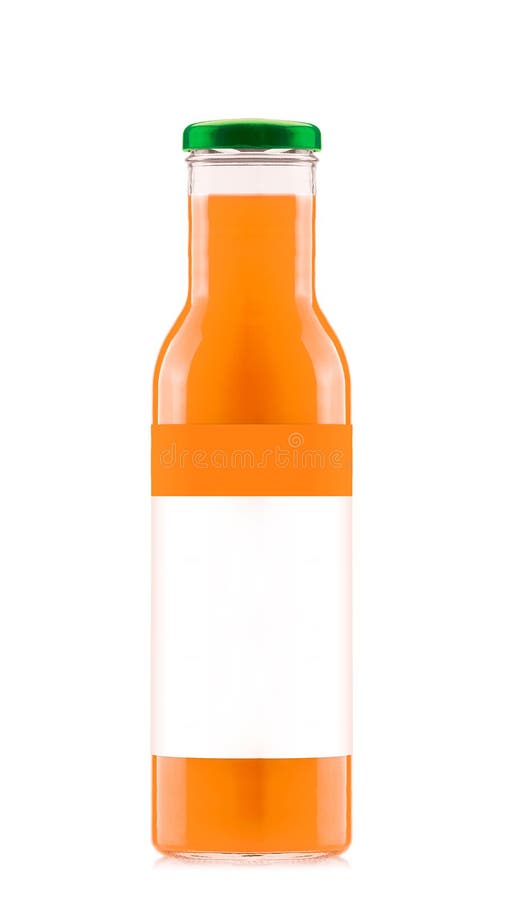 Orange Juice in Glass Bottle Stock Image Image of bright, citrus