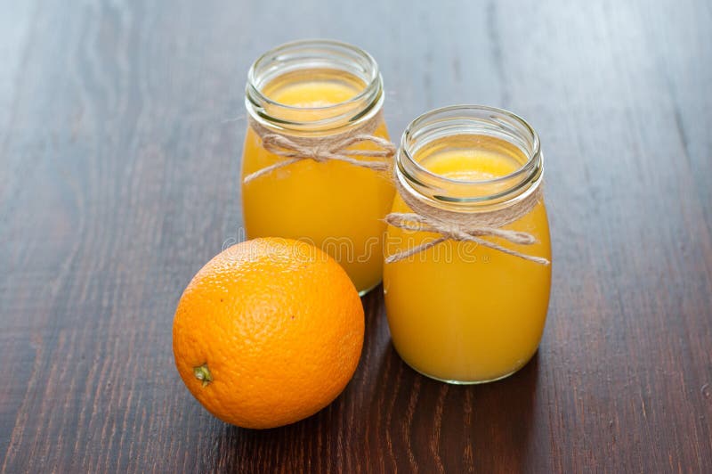 Orange Juice In Jars And Whole Fruit Rustic Style Stock Photo Image of nature, bitter 147391790