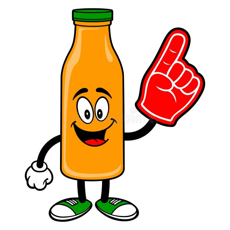 Orange Juice Mascot Waving stock vector. Illustration of bottle - 141795900
