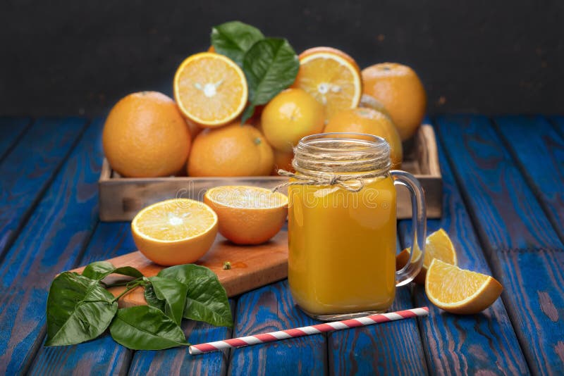 Orange Juice Mason Jar Source Vitamin C Stock Photo Image of bright