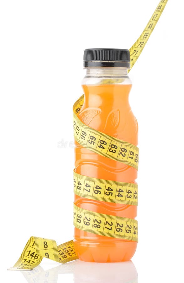 Orange juice with measuring tape