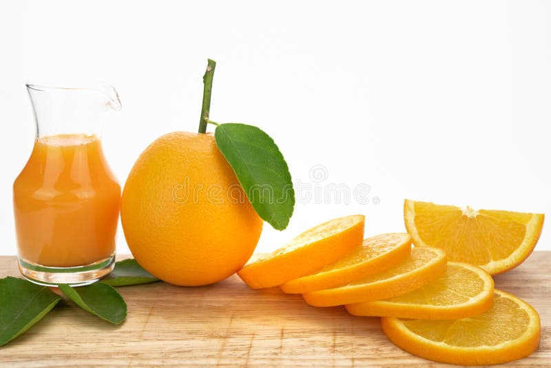Orange Juice and Oranges with Leaves Stock Photo Image of liquid, healthy 141972320