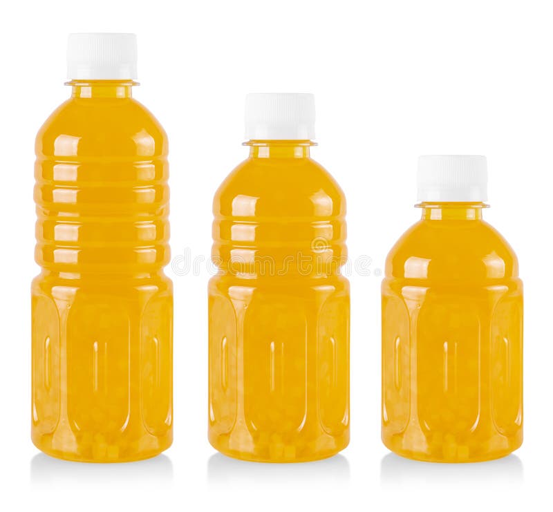 Orange Juice in a Plastic Container Jug Isolated on a White Background