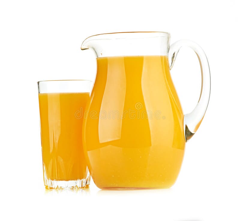 Pitcher of orange juice isolated on white Stock Photo by ©belchonock  72762833