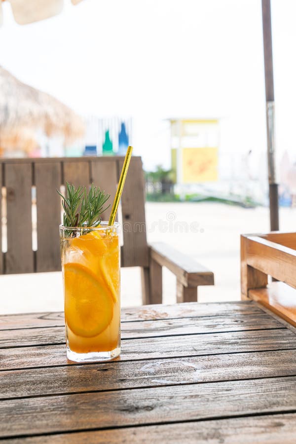Orange Juice Soda with Rosemary Stock Photo Image of liquid, fruit
