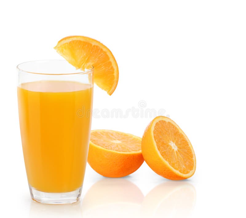 Orange juice on white stock photo. Image of heap, portion 56005032