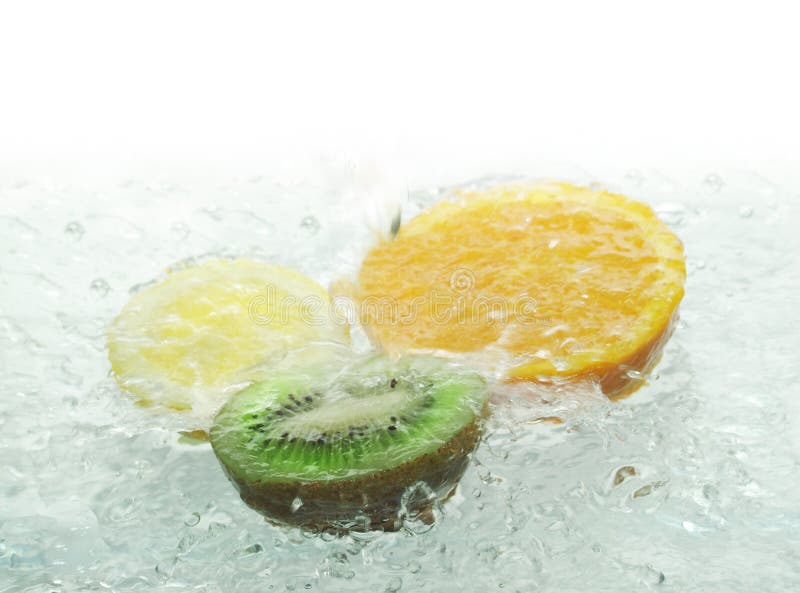 Orange kiwi and lemon royalty free stock image