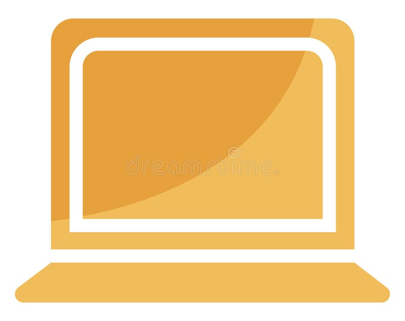 Orange laptop, icon icon stock vector. Illustration of design 259788192