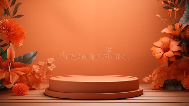 Orange Layout for mounting beautiful product advertisements stock illustration