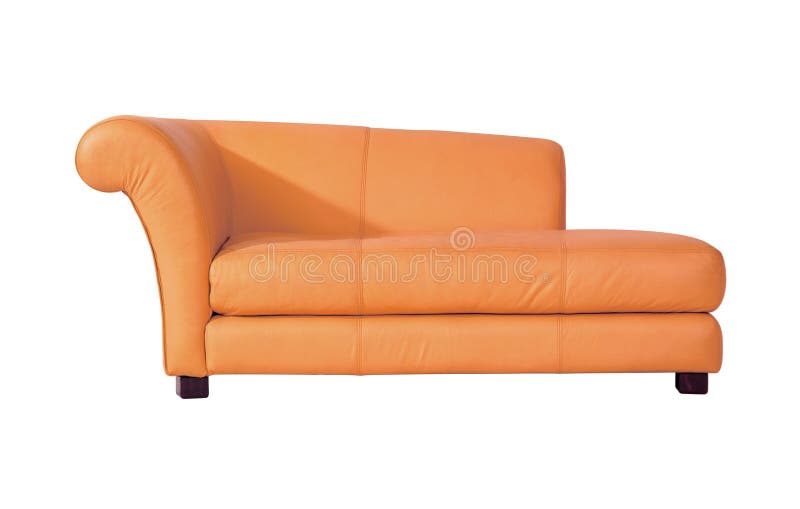 Orange leather lounge. stock image. Image of chair, comfort 107102781