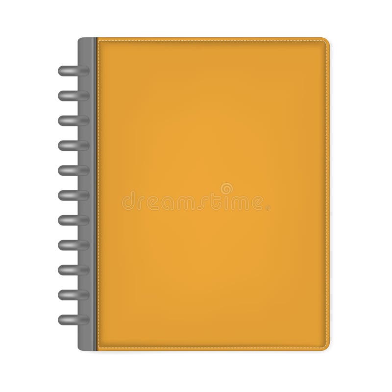 Orange letter size disc bound note book front cover, vector temp vector illustration Orange letter size disc bound note book front cover, vector temp vector illustration