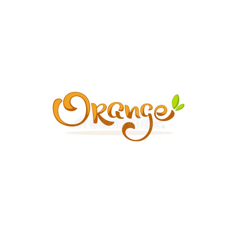 Orange Lettering Composition for Your Citrus Juice Logo, Label, Stock
