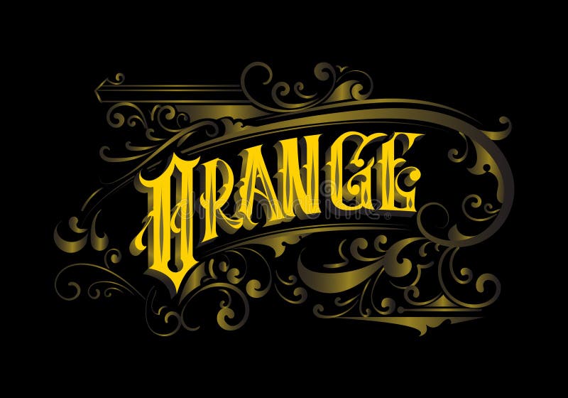 ORANGE lettering custom style design vector illustration