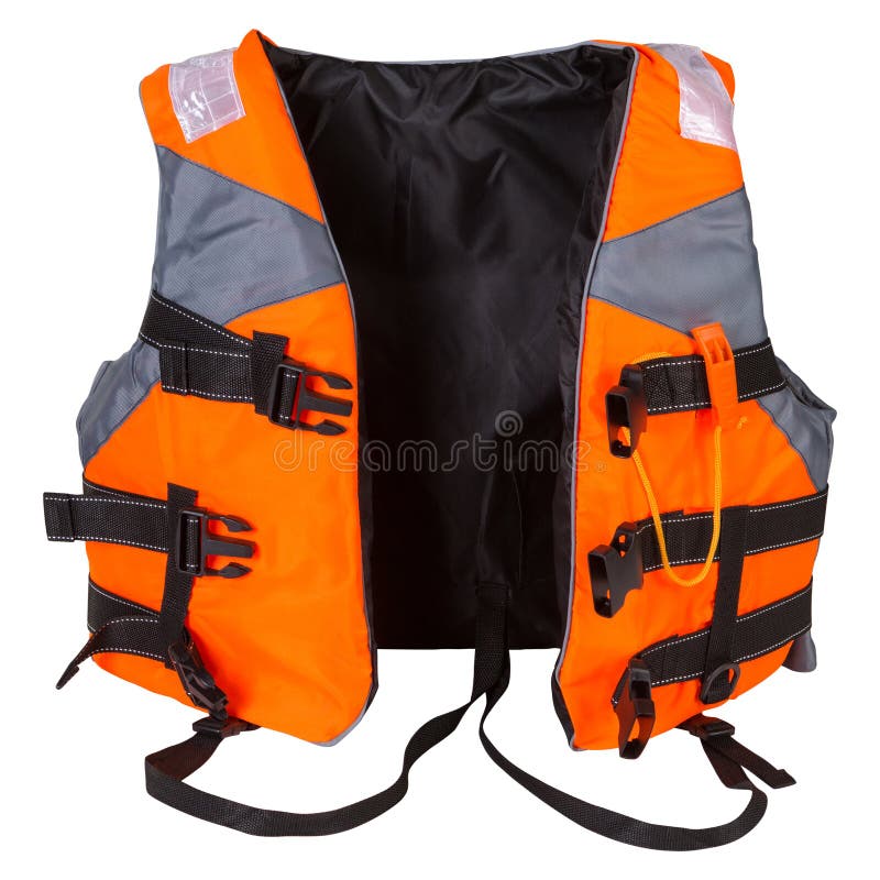 Orange Life Jacket, for Rescue on the Water, on a White Background ...