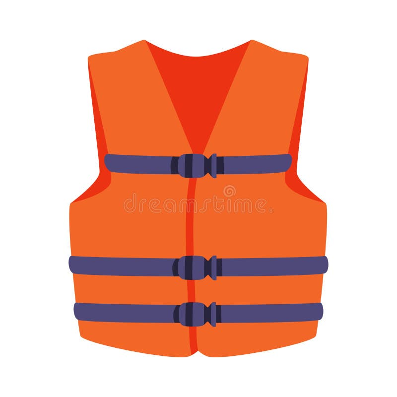 Orange Life Jacket stock vector. Illustration of vest - 13154317