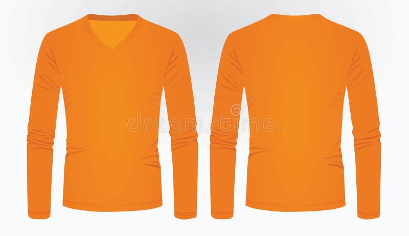 Orange T Shirt, Feont, Back and Side View Stock Vector - Illustration ...