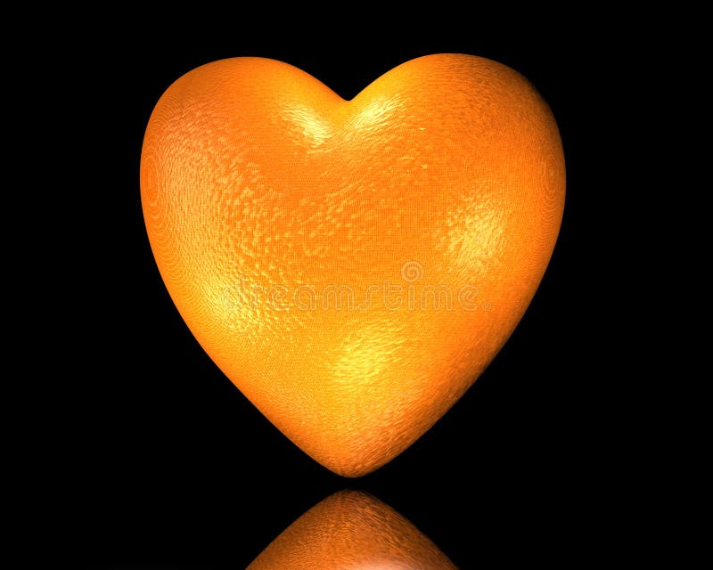 Orange love heart stock illustration. Illustration of dimensional 9571629