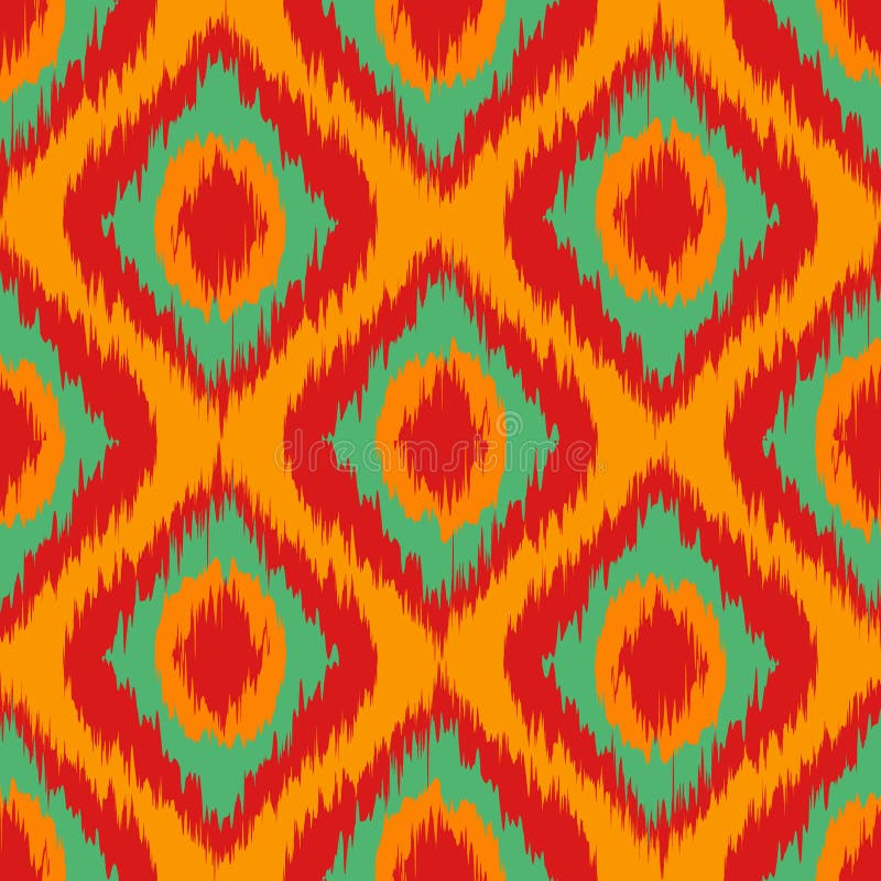 Orange lös gräsplan och röd Ikat sömlös bakgrund mönstrar vektorn vektor illustrationer Orange lös gräsplan och röd Ikat sömlös bakgrund mönstrar vektorn vektor illustrationer