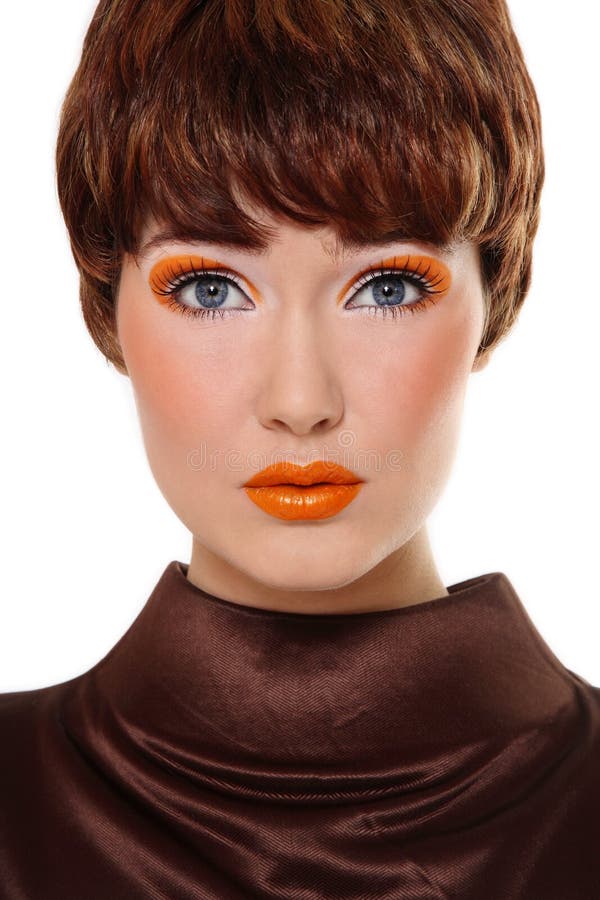 Orange makeup stock photo. Image of beauty, makeup, face - 9998888