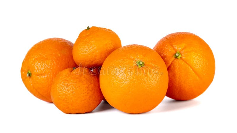Orange And Mandarin Or Tangerine Fruit Isolated On White Background