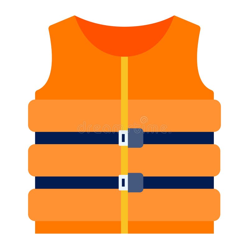 Inflatable Marine Life Jacket Vector Icon Flat Isolated Stock Vector ...