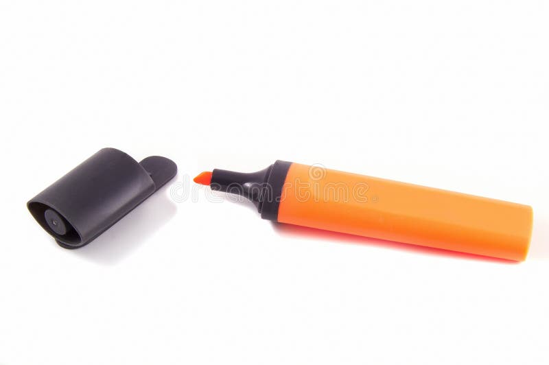 Orange marker stock photo. Image of student, clipart, paper 1053824