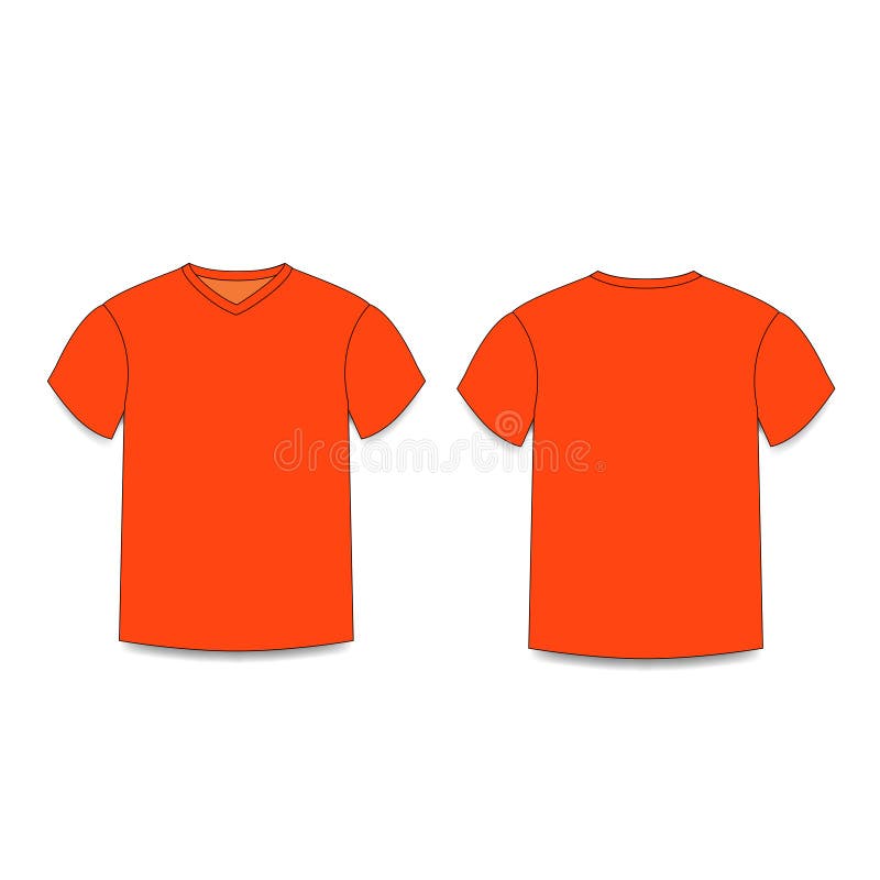 Orange T Shirt, Feont, Back And Side View Stock Vector - Illustration ...