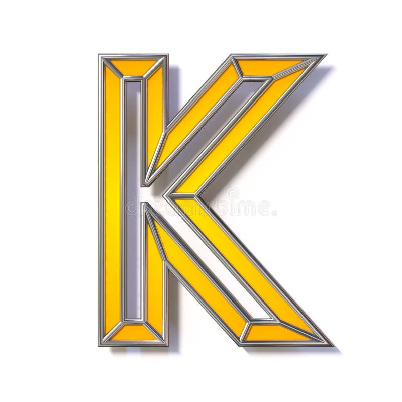 Orange Metal Wire Font Letter K 3d Stock Illustration Illustration Of