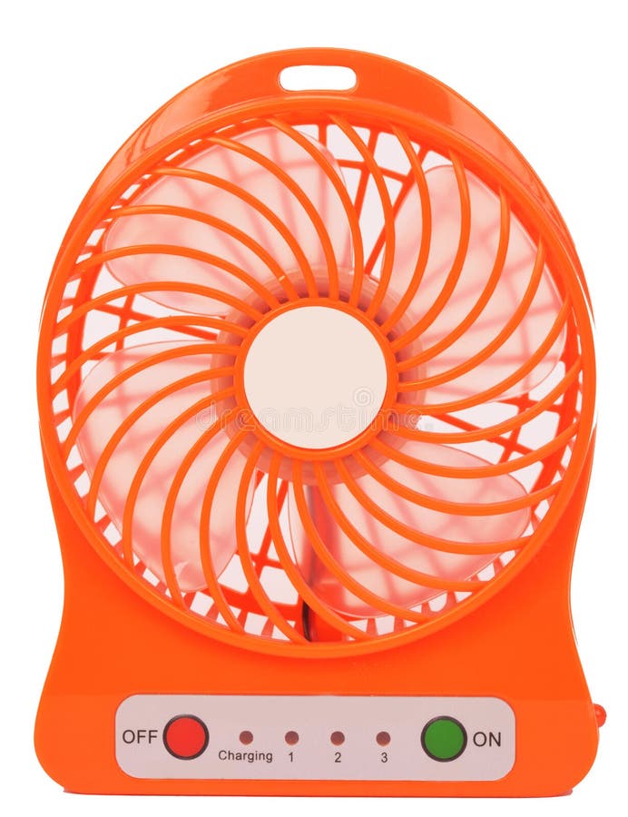 Orange mini fan stock image. Image of orange, blow, propeller 80070775