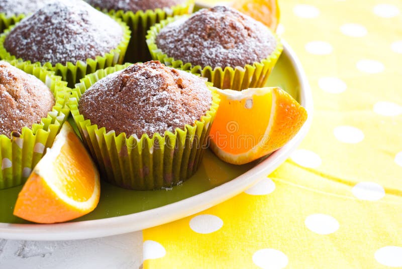Orange Muffins on the Plate Stock Image - Image of chives, gourmet ...